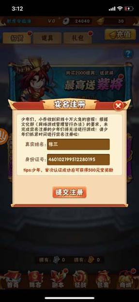 18岁身份证实名认证游戏用游戏截图