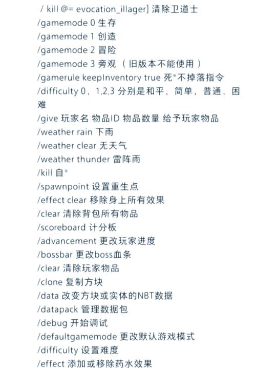 《我的世界》全秘籍指令(作弊码)一览