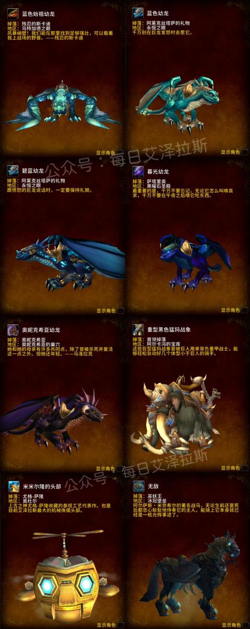 魔兽世界团队副本坐骑小宠物掉落一览表::游民星空缩略图